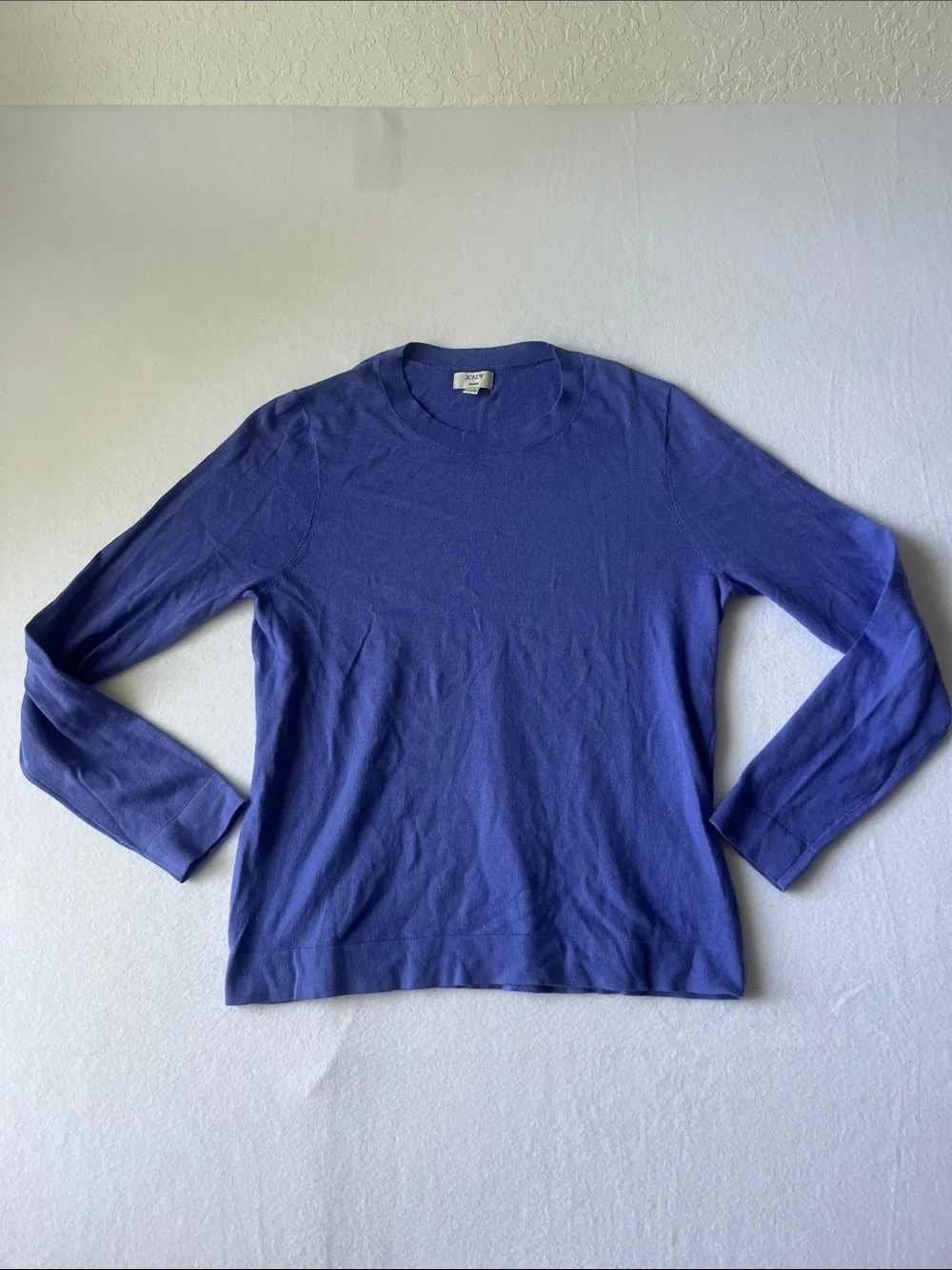 J. Crew Teddie Crewneck Sweater in Vibrant Periwinkle
